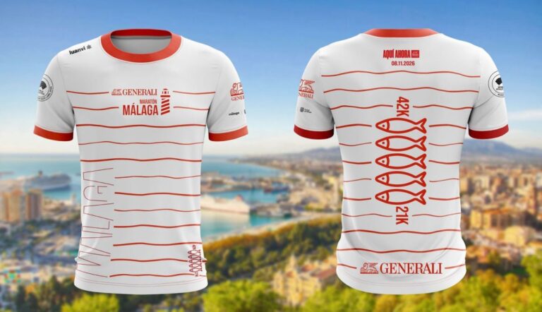 Dit is het T-shirt van de Generali Málaga Marathon 2026